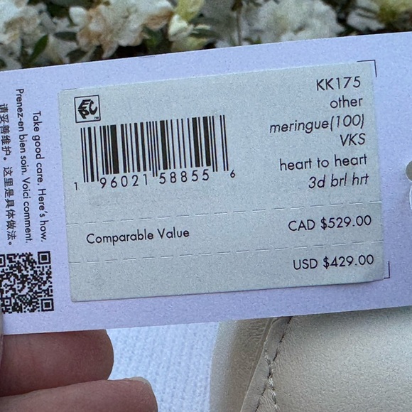 Kate Spade Quilted Leather Purse Maringue/Off White Heart to Heart Purse NWT - Picture 3 of 13